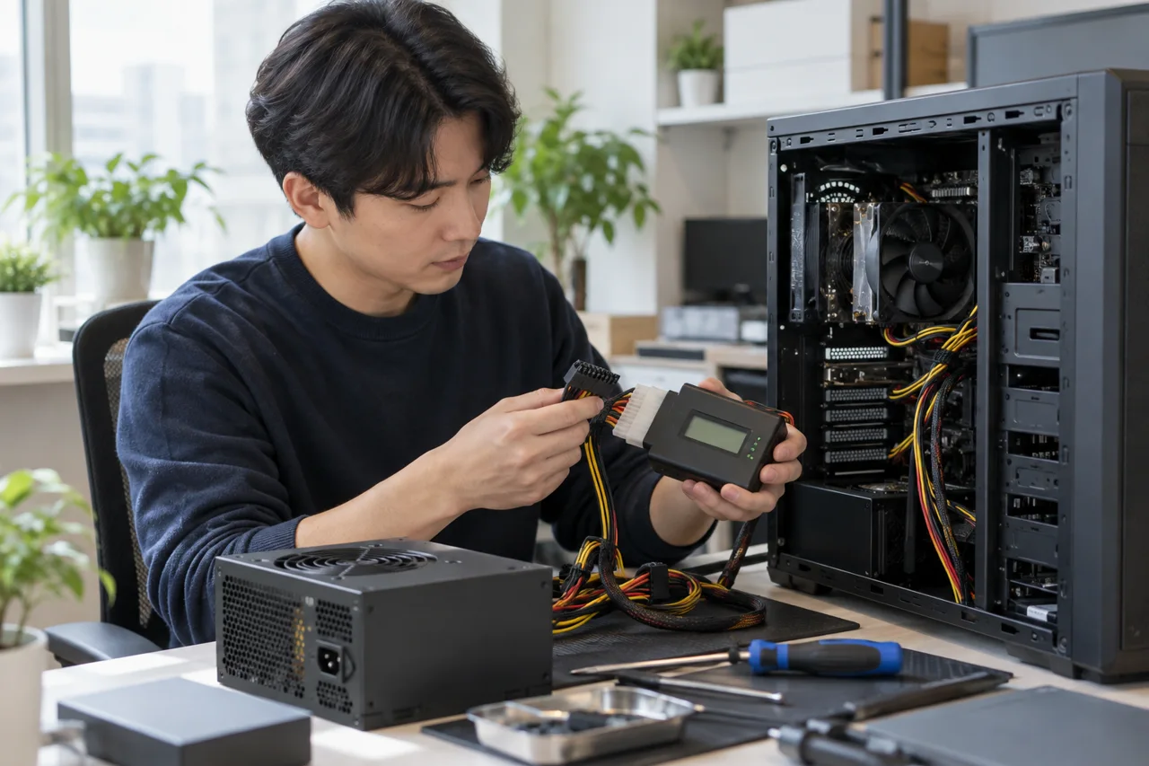 명장동 연결 장비 및 설정 작업 안내 이미지