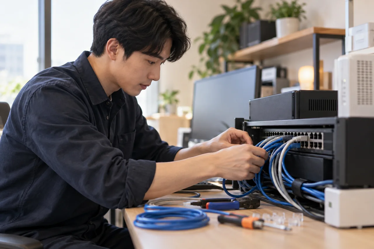 주례동 연결 장비 및 설정 작업 안내 이미지